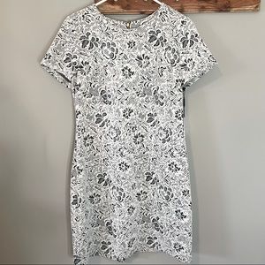 Calvin Klein Floral Black and White Dress